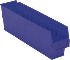 LEWISBins+ - 17-7/8" Deep, Blue Hopper Shelf Bin - 6" High x 4-1/8" Wide x 17-7/8" Long - Benchmark Tooling