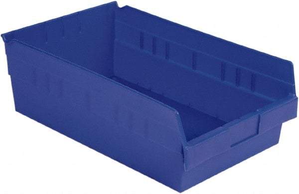 LEWISBins+ - 17-7/8" Deep, Blue Hopper Shelf Bin - 6" High x 11-1/8" Wide x 17-7/8" Long - Benchmark Tooling