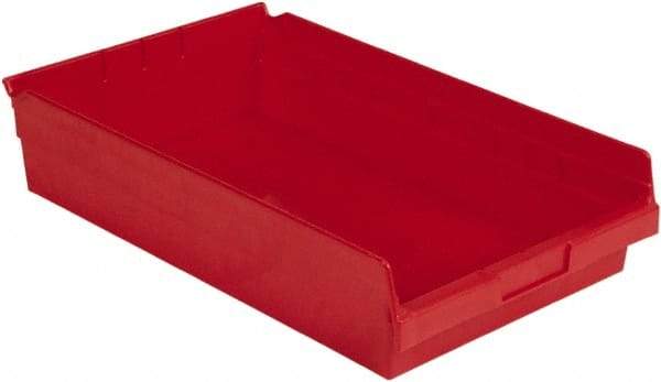 LEWISBins+ - 17-7/8" Deep, Red Hopper Shelf Bin - 4" High x 11-1/8" Wide x 17-7/8" Long - Benchmark Tooling