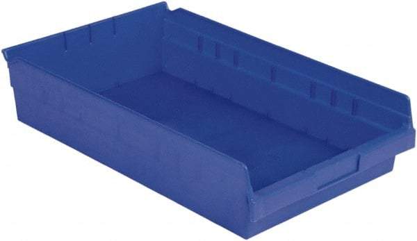 LEWISBins+ - 17-7/8" Deep, Blue Hopper Shelf Bin - 4" High x 11-1/8" Wide x 17-7/8" Long - Benchmark Tooling