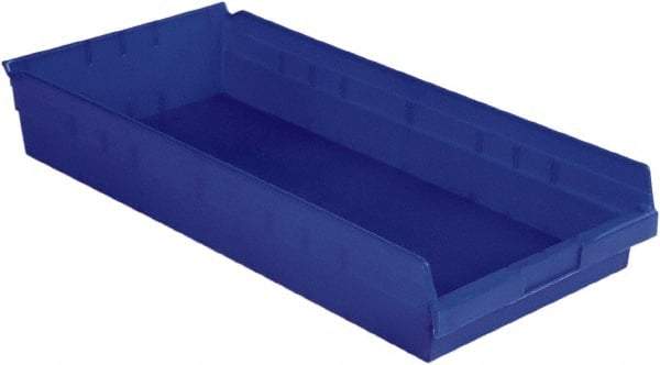 LEWISBins+ - 23-5/8" Deep, Blue Hopper Shelf Bin - 4" High x 11-1/8" Wide x 23-5/8" Long - Benchmark Tooling