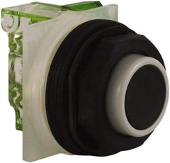 Schneider Electric - 30mm Mount Hole, Extended Straight, Pushbutton Switch with Contact Block - Black Pushbutton, Momentary (MO) - Benchmark Tooling