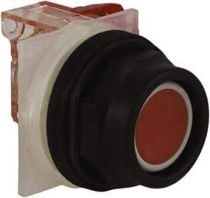 Schneider Electric - 30mm Mount Hole, Extended Straight, Pushbutton Switch with Contact Block - Red Pushbutton, Momentary (MO) - Benchmark Tooling