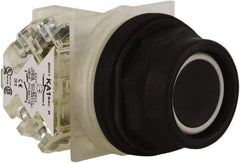 Schneider Electric - 30mm Mount Hole, Extended Straight, Pushbutton Switch with Contact Block - Black Pushbutton, Momentary (MO) - Benchmark Tooling