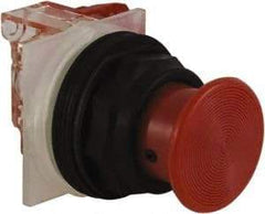 Schneider Electric - 30mm Mount Hole, Extended Straight, Pushbutton Switch with Contact Block - Red Pushbutton, Momentary (MO) - Benchmark Tooling