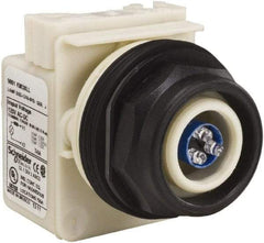 Schneider Electric - 120 V Blue Lens LED Pilot Light - Round Lens, Screw Clamp Connector, 54mm OAL x 42mm Wide, Vibration Resistant - Benchmark Tooling