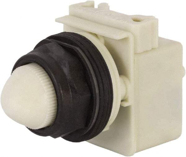 Schneider Electric - 110 VAC at 50/60 Hz via Transformer, 120 VAC at 50/60 Hz via Transformer White Lens Indicating Light - Round Lens, Screw Clamp Connector, Corrosion Resistant, Dust Resistant, Oil Resistant - Benchmark Tooling