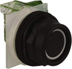 Schneider Electric - 30mm Mount Hole, Extended Straight, Pushbutton Switch with Contact Block - Black Pushbutton, Momentary (MO) - Benchmark Tooling