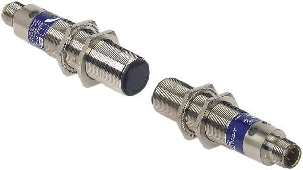 Telemecanique Sensors - M12 Connector, 30m Nominal Distance, Shock and Vibration Resistant, Through Beam Photoelectric Sensor - 12 to 24 VDC, 30 Hz, Brass, 95mm Long x 18mm Wide x 7 Inch High - Benchmark Tooling