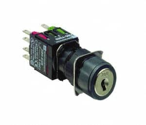 Schneider Electric - 16mm Mount Hole, Key Operated, Selector Switch - Black, Maintained (MA), NO/NC, Vibration Resistant - Benchmark Tooling