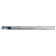 3/4″ Dia. × 3/4″ Shank × 1″ DOC × 5″ OAL, Carbide Uncoated, 2 Flute, CW|37° Helix, Round, Ballnose End Mill - Exact Industrial Supply