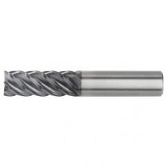 3/8x3/8x7/8x2-1/2 5FL Square Carbide End Mill-Round Shank-AlTiN - Benchmark Tooling
