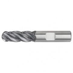 1/2x1/2x1x3 Ball Nose 4FL Carbide End Mill-Weldon Shank-AlTiN - Benchmark Tooling