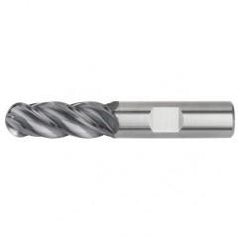 1/2x1/2x1x3 Ball Nose 4FL Carbide End Mill-Weldon Shank-AlTiN - Benchmark Tooling