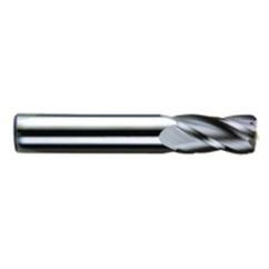 1/2 Dia. x 3 Overall Length 4-Flute .030 C/R Solid Carbide SE End Mill-Round Shank-Center Cut-TiN - Benchmark Tooling