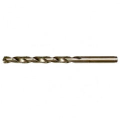#12 RHS / RHC HSS-CO 8% (M42) 135 Degree Split Point Cobalt Heavy Duty Jobber Length Drill - Straw / Gold Oxide - Benchmark Tooling
