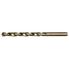 31/64 RHS / RHC HSS-CO 8% (M42) 135 Degree Split Point Cobalt Heavy Duty Jobber Length Drill - Straw / Gold Oxide - Exact Industrial Supply
