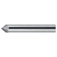 3/4″ × 3/4″ × 4″ STR / RHC Solid Carbide 2-Flute Single End Chamfer Tool - Bright - Exact Industrial Supply