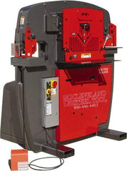 Cleveland Steel Tool - 11" Throat Depth, 100 Ton Punch Pressure, 3-1/2" Punch Capacity Ironworker - 10 hp, 3 Phase, 208/230 Volts, 45-1/2" Wide x 63-1/8" High x 56" Deep - Benchmark Tooling