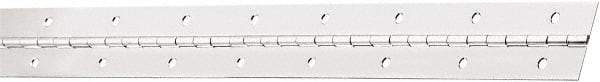 National Mfg. - 30" Long x 1-1/2" Wide, Stainless Steel Stainless Steel Coating Continuous Hinge - 0.042" Thick with Holes - Benchmark Tooling