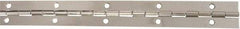 National Mfg. - 12" Long x 1-1/16" Wide, Steel Satin Nickel Coating Continuous Hinge - 0.042" Thick with Holes - Benchmark Tooling