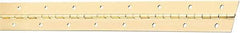 National Mfg. - 48" Long x 1-1/2" Wide, Steel Brass Finish Continuous Hinge - 0.042" Thick with Holes - Benchmark Tooling