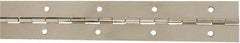 National Mfg. - 12" Long x 1-1/2" Wide, Steel Satin Nickel Coating Continuous Hinge - 0.042" Thick with Holes - Benchmark Tooling