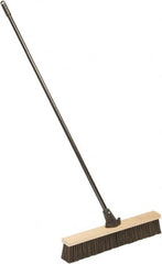 Ability One - 24" Medium Duty Polypropylene Push Broom - Wood Block, Bolt-On Handle Connection - Benchmark Tooling