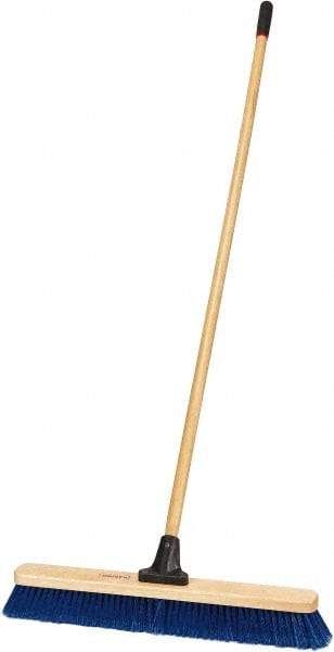 Harper Brush - 24" Medium Duty Polypropylene Push Broom - 2-7/8" Bristle Length, Wood Block, Bolt-On Handle Connection, Handle Included - Benchmark Tooling