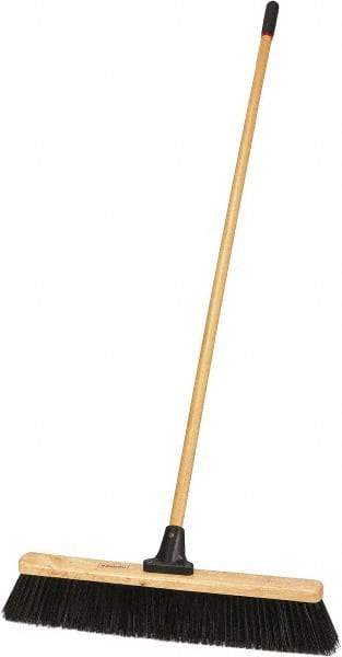 Harper Brush - 24" Heavy Duty Polypropylene Push Broom - 4" Bristle Length, Wood Block, Bolt-On Handle Connection, Handle Included - Benchmark Tooling