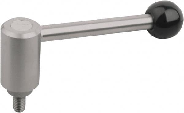 KIPP - 1/2-13, Stainless Steel Threaded Stud Adjustable Clamping Handle - 104mm OAL, 49.5mm High - Benchmark Tooling