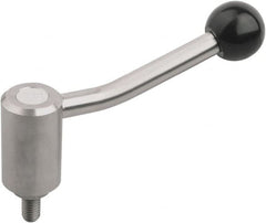 KIPP - M12, Stainless Steel Threaded Stud Adjustable Clamping Handle - 100mm OAL, 58.5mm High - Benchmark Tooling