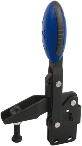 KIPP - Vertical Handle, Manual Hold Down Toggle Clamp - U-Bar, Straight Base, Nitride/Oxide Finish, Steel - Benchmark Tooling