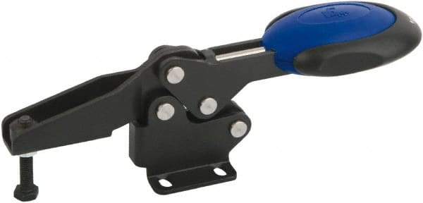 KIPP - Horizontal Handle, Manual Hold Down Toggle Clamp - U-Bar, Flanged Base, Nitride/Oxide Finish, Steel - Benchmark Tooling