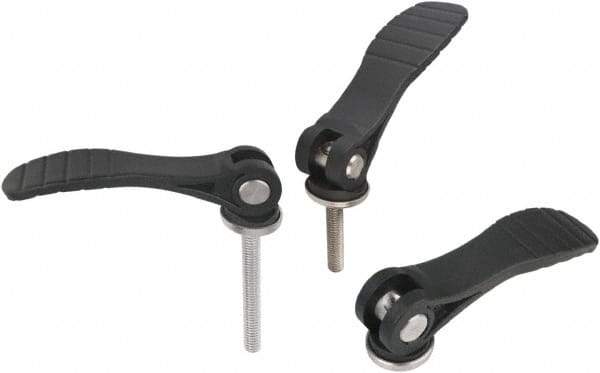 KIPP - M6, Fiberglass Reinforced Plastic Threaded Hole Adjustable Clamping Handle - 79.6mm OAL, 23.4mm High - Benchmark Tooling