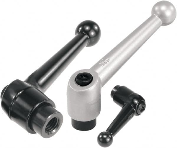 KIPP - M6, Zinc Threaded Hole Adjustable Clamping Handle - 46mm OAL, 35.5mm High - Benchmark Tooling