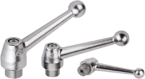 KIPP - M10, Steel Threaded Hole Adjustable Clamping Handle - 97mm OAL, 54mm High - Benchmark Tooling