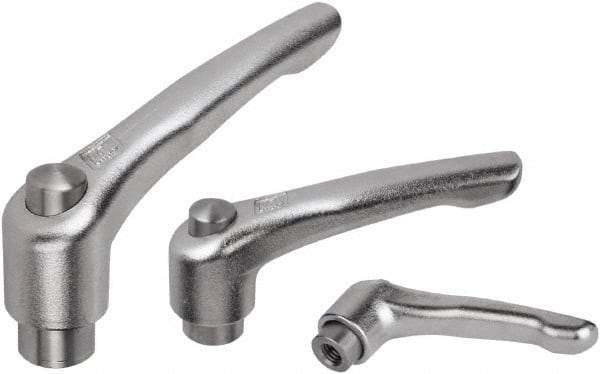KIPP - 3/8-16, Stainless Steel Threaded Hole Adjustable Clamping Handle - 91mm OAL, 58.5mm High - Benchmark Tooling