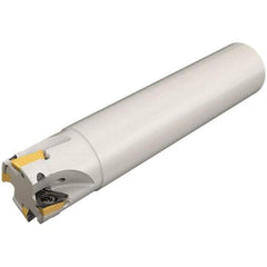 Iscar - 32mm Cut Diam, 8mm Max Depth of Cut, 31mm Shank Diam, 250mm OAL, Indexable Square Shoulder Helical End Mill - HM390 TPKT 100304PDR, HM390 TPKT 1003PDR Inserts, Cylindrical Shank, 90° Lead Angle, Through Coolant, Series HeliIQMill - Benchmark Tooling