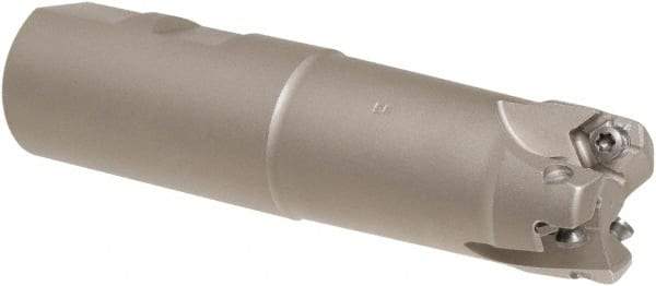 Iscar - 32mm Cut Diam, 0.0591" Max Depth, 32mm Shank Diam, Weldon Shank Indexable High-Feed End Mill - Screw Holding Method, H600 WXCU Insert, FF EWX-07 Toolholder, Through Coolant - Benchmark Tooling