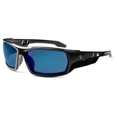 Odin Blue Mirror Lens Black Safety Glasses - Benchmark Tooling