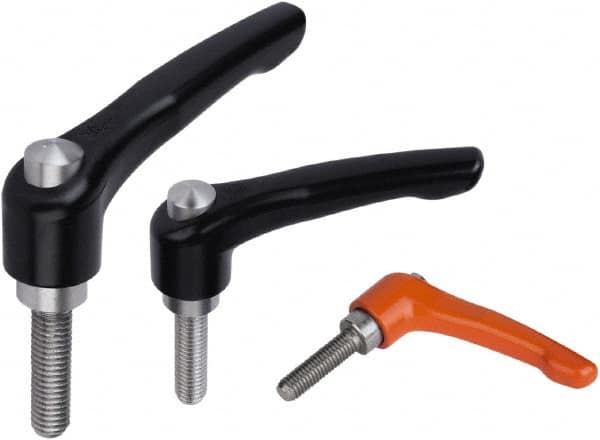 KIPP - M10, Zinc Threaded Stud Adjustable Clamping Handle - 91mm OAL, 58.5mm High - Benchmark Tooling