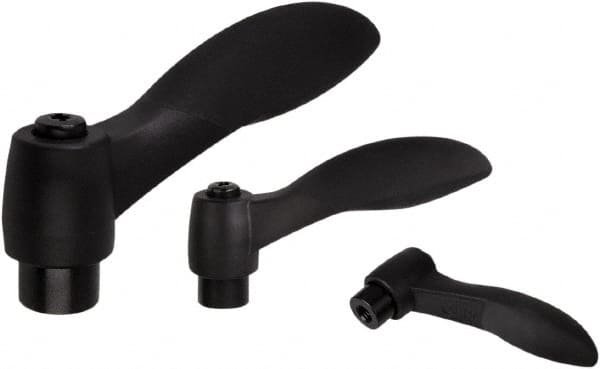 KIPP - 1/4-20, Fiberglass Reinforced Plastic & Thermoplastic SEBS Threaded Hole Adjustable Clamping Handle - 74.4mm OAL, 45.2mm High - Benchmark Tooling