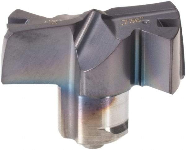 Iscar - Series FCP, 18.69mm Diam Grade IC908 Replaceable Drill Tip - Carbide, TiAlN/TiN Finish, 18 Seat Size - Benchmark Tooling