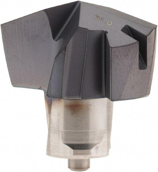 Iscar - Series ICP, 30.99mm Diam Grade IC908 Replaceable Drill Tip - Carbide, TiAlN/TiN Finish, 31 Seat Size - Benchmark Tooling