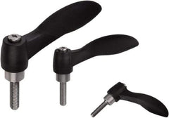 KIPP - M6, Fiberglass Reinforced Plastic & Thermoplastic SEBS Threaded Stud Adjustable Clamping Handle - 74.4mm OAL, 45.2mm High - Benchmark Tooling