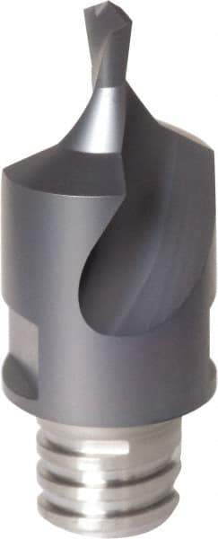Iscar - MM ECS Grade IC908 Carbide Center Drill Milling Tip Insert - TiAlN/TiN Finish, 2 Flutes, 3.24mm Cutting Diam, 4.4mm Depth of Cut, 23mm Extension - Benchmark Tooling