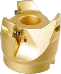 Iscar - 3 Inserts, 2-1/2" Cut Diam, 1" Arbor Diam, 0.394" Max Depth of Cut, Indexable Square-Shoulder Face Mill - 2-1/4" High, HSM90S APCR 1405.. Insert Compatibility, Through Coolant, Series Helialu - Benchmark Tooling