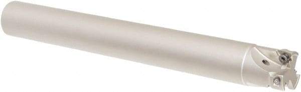 Iscar - 25mm Cut Diam, 8mm Max Depth of Cut, 24mm Shank Diam, 200mm OAL, Indexable Square Shoulder Helical End Mill - HM390 TPKT 100304PDR, HM390 TPKT 1003PDR Inserts, Cylindrical Shank, 90° Lead Angle, Through Coolant, Series HeliIQMill - Benchmark Tooling