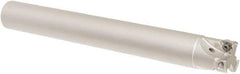 Iscar - 25mm Cut Diam, 8mm Max Depth of Cut, 24mm Shank Diam, 200mm OAL, Indexable Square Shoulder Helical End Mill - HM390 TPKT 100304PDR, HM390 TPKT 1003PDR Inserts, Cylindrical Shank, 90° Lead Angle, Through Coolant, Series HeliIQMill - Benchmark Tooling